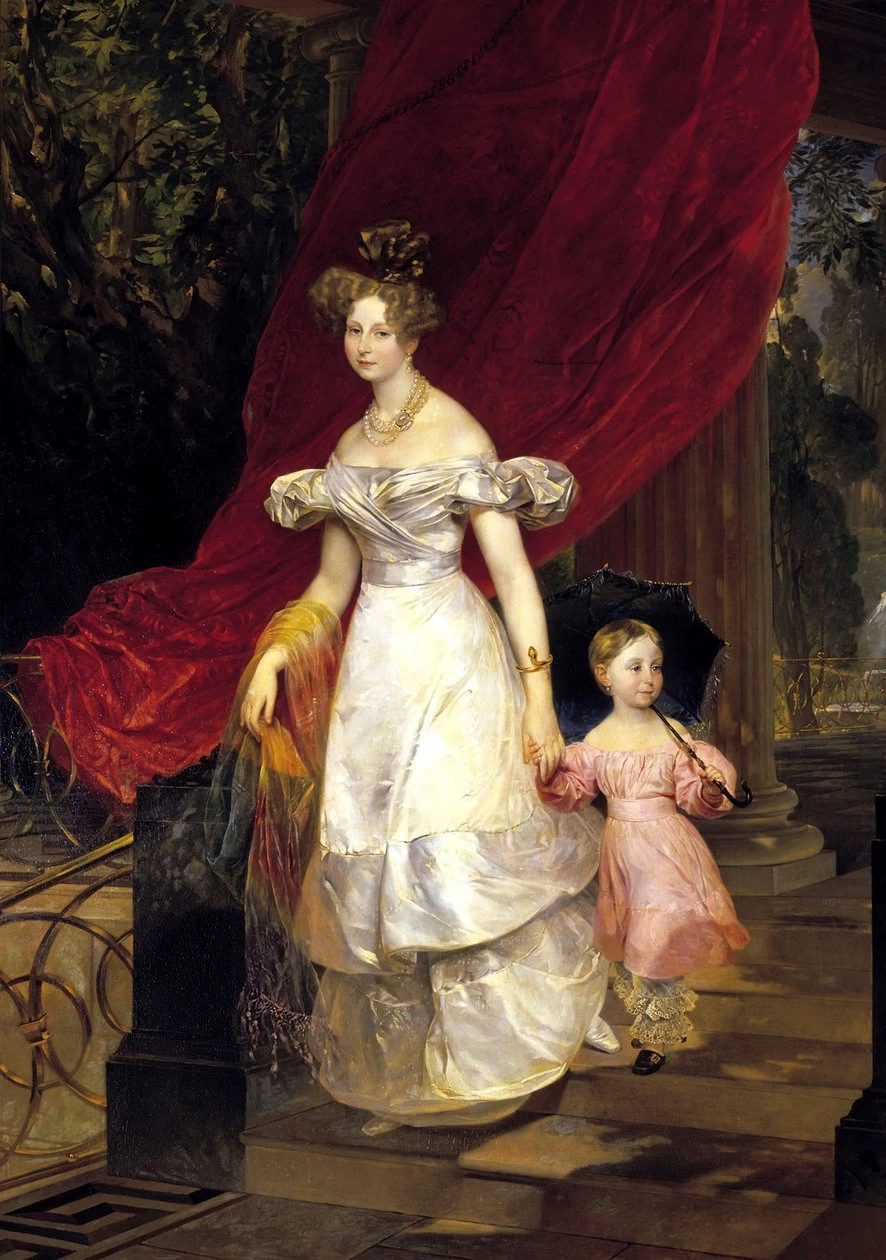Ritratto della Granduchessa Elena Pavlovna di Russia con sua figlia Maria - State Russian Museum, San Pietroburgo